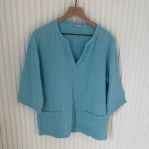 Light Blue Textured Blouse